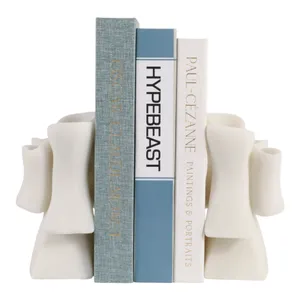 NORMACROSS SET OF 2 WHITE BOOKENDS 7 (IN) 3