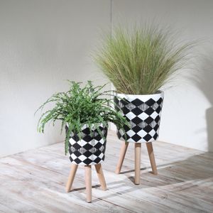 GLASTONCREST SET OF 2 BLACK PLANTER 21 (IN) 11