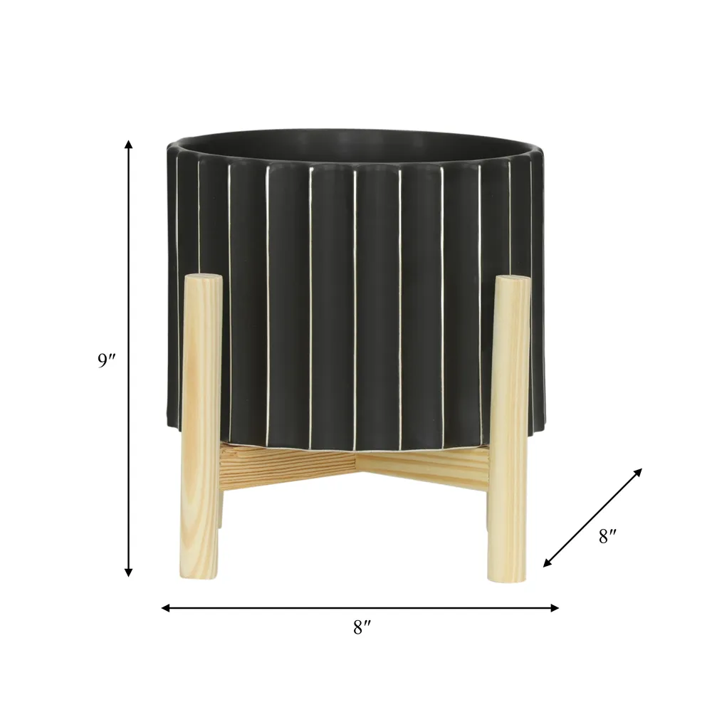 CLAXTONFIELD BLACK PLANTER 9 (IN)