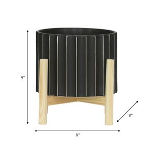 CLAXTONFIELD BLACK PLANTER 9 (IN) 9