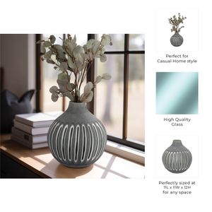 HAMDENSIDE GREEN GLASS VASE 12 (IN) 9