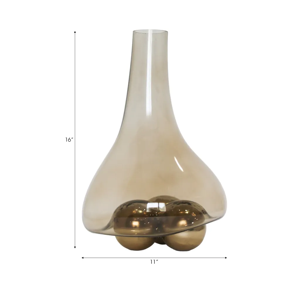 BAYSTONE GOLD GLASS VASE 16 (IN)