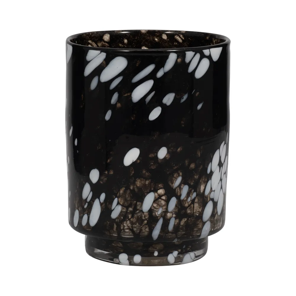 BAKERWOOD BLACK GLASS VASE 9 (IN)