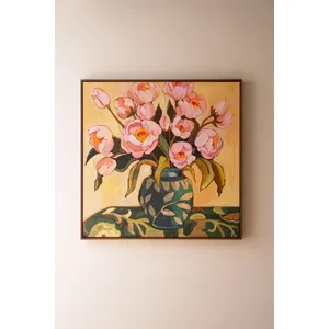 Framed Peonies in a Vase Painting 6