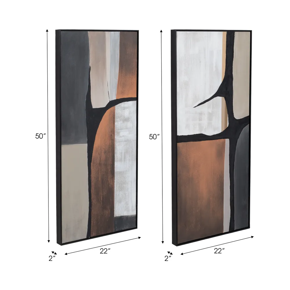 FLINTSHAW SET OF 2 BROWN ART 50 (IN)