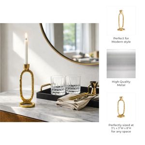 SHELTONRUN GOLD CANDLE HOLDER 8 (IN) 10