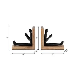 NICOLEMILL SET OF 2 BROWN BOOKENDS 7 (IN) 8