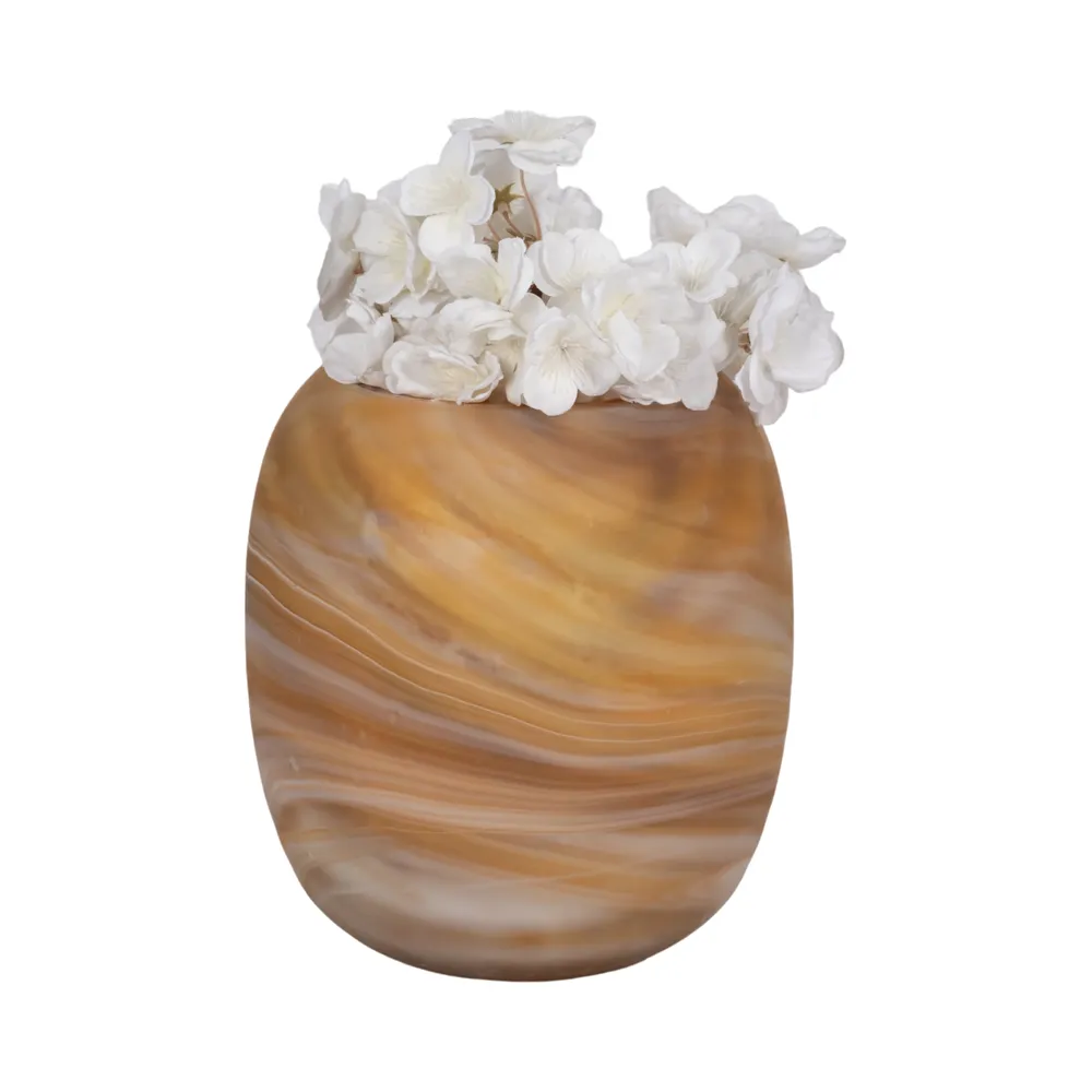 RAEWIND ORANGE GLASS VASE 9 (IN)