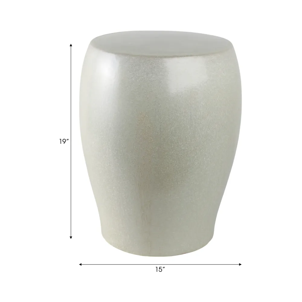 BAKERSIDE IVORY GARDEN STOOL 19 (IN)
