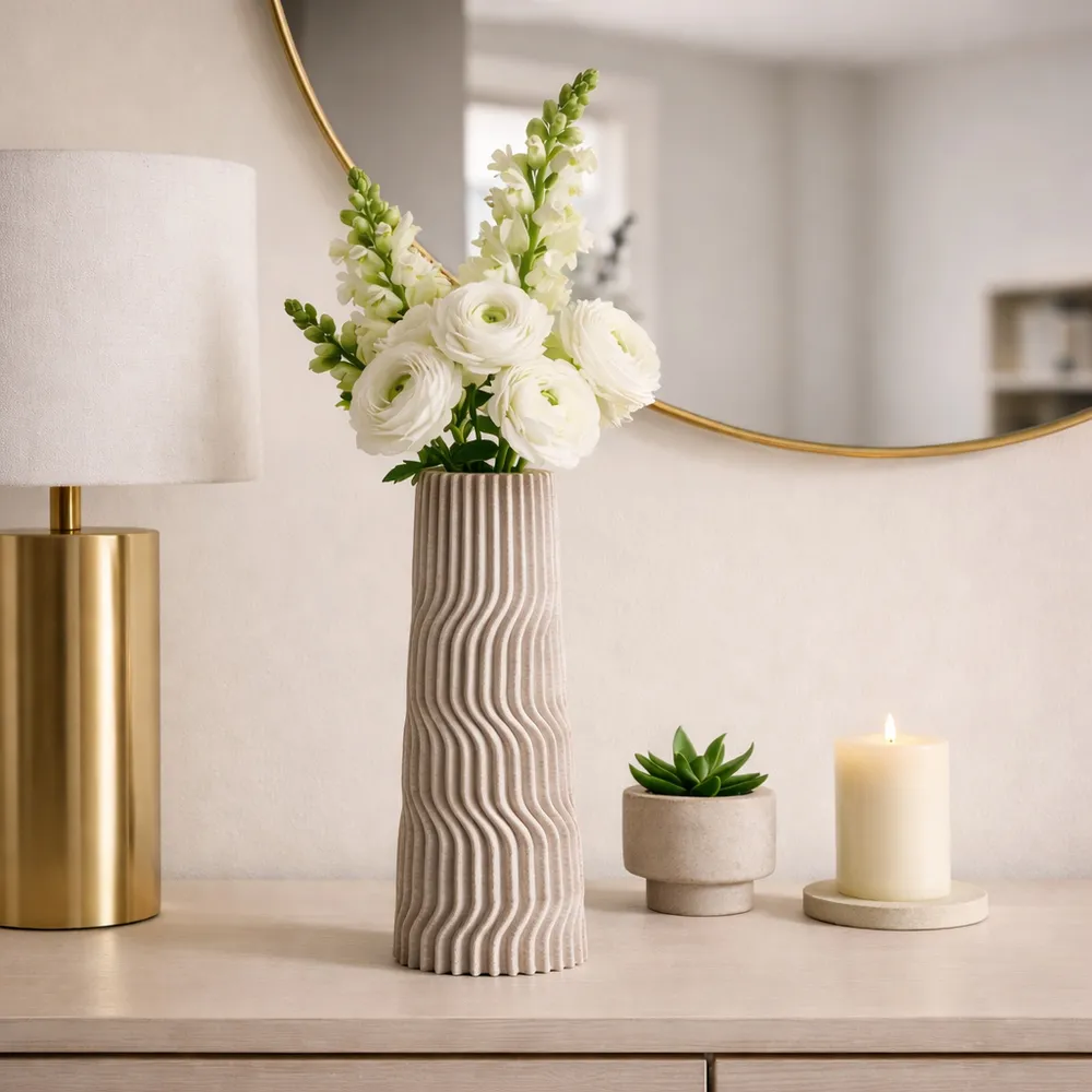 LAKEWORTH TAN VASE 14 (IN)