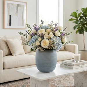 LUKELEY BLUE GLASS VASE 9 (IN) 2