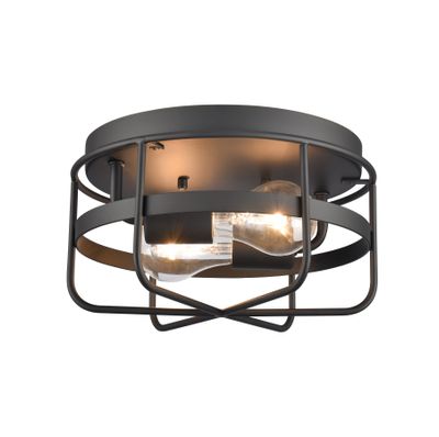 Gael 10″ Wide 2-Light Flush Mount - Matte Black