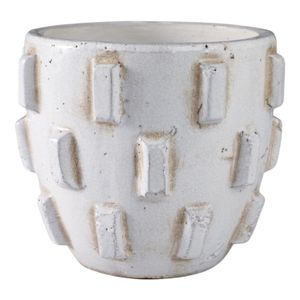 8X7" SCULPTURAL HOBNAIL PLANTER, WHITE 4