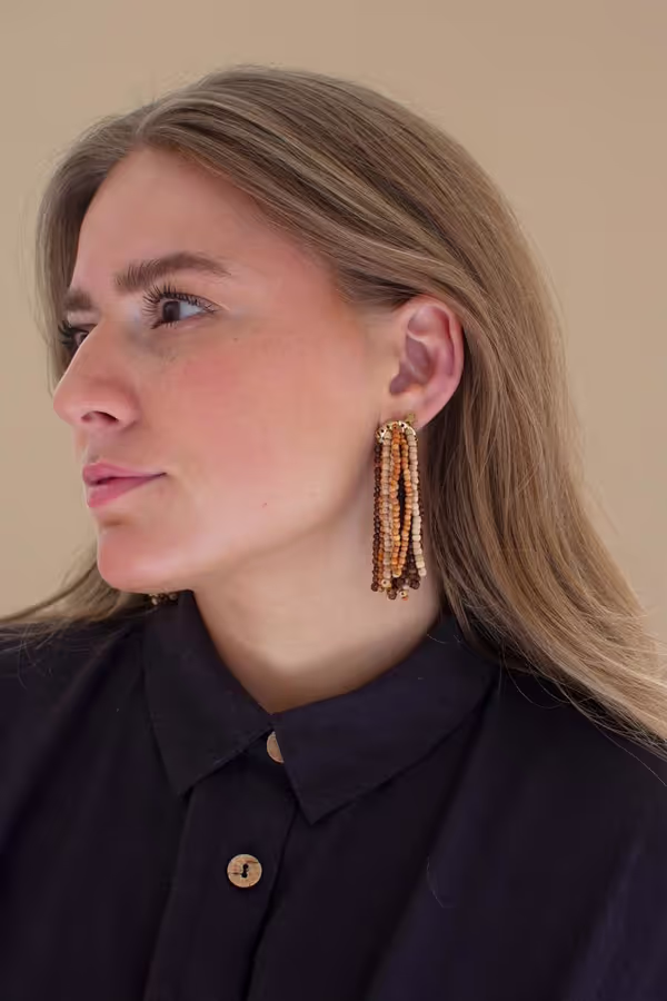 Mango Wood Beaded Earrings