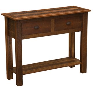 Barnwood Two Drawer Sofa Table with Barnwood Legs
