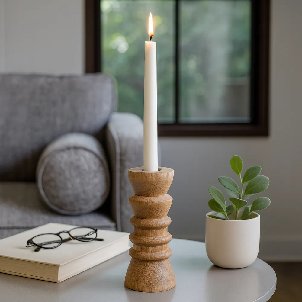 BREEVIEW TAN CANDLE HOLDER 6 (IN)