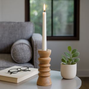 BREEVIEW TAN CANDLE HOLDER 6 (IN) 11