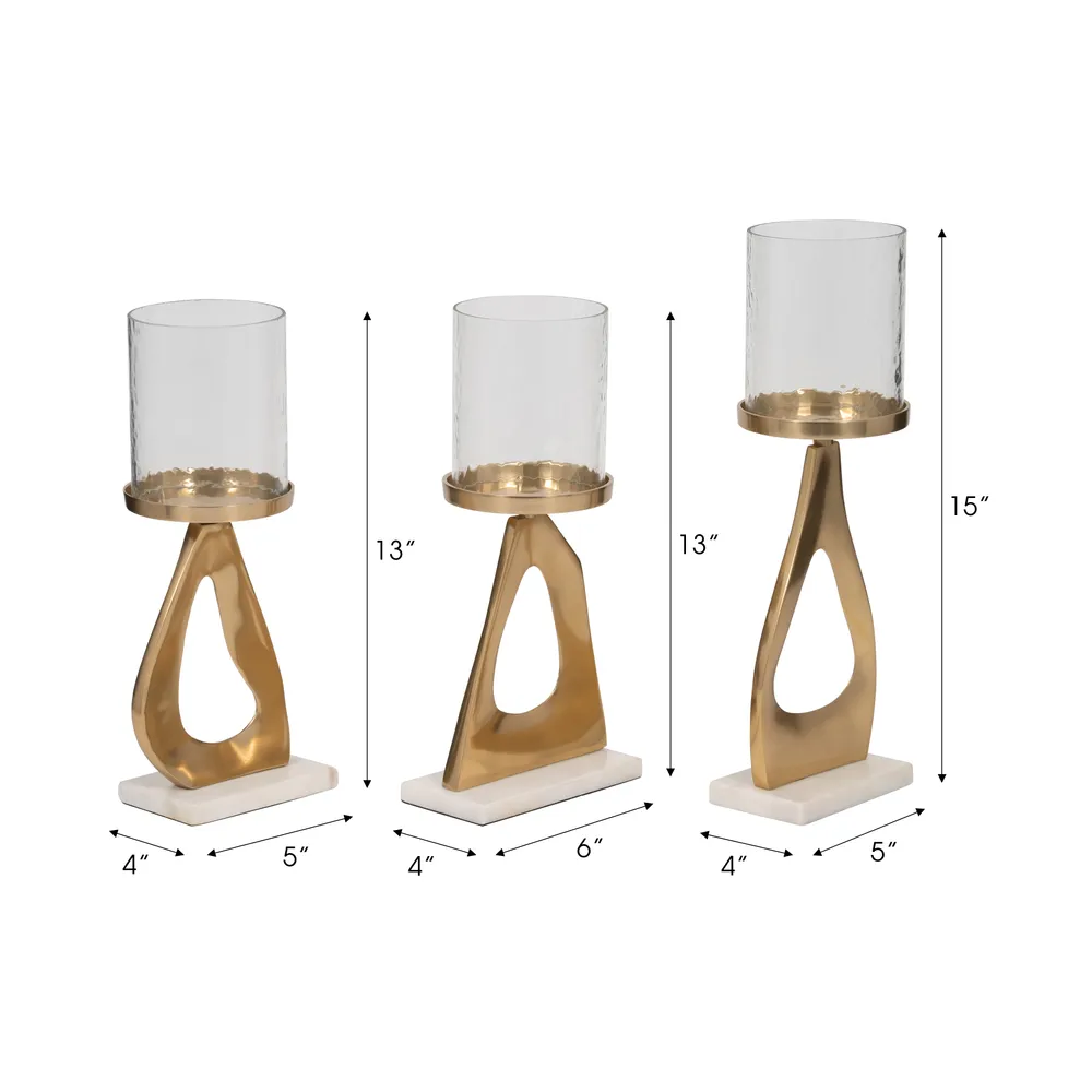 PALMERLAKE SET OF 3 GOLD CANDLE HOLDER 16 (IN)