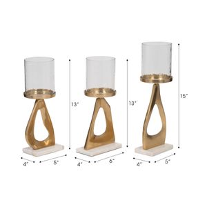 PALMERLAKE SET OF 3 GOLD CANDLE HOLDER 16 (IN) 9