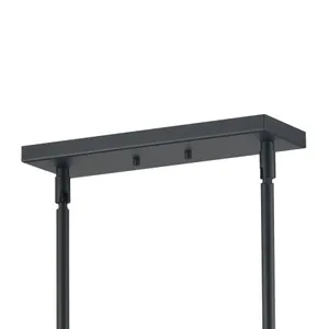 Dylan 39'' Wide 4-Light Linear Chandelier - Matte Black with Nickel Sockets 3