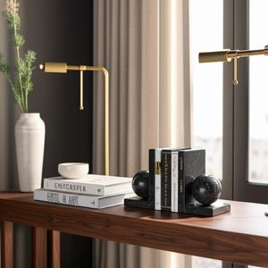 HELTONPORT SET OF 2 BLACK BOOKENDS 6 (IN) 2
