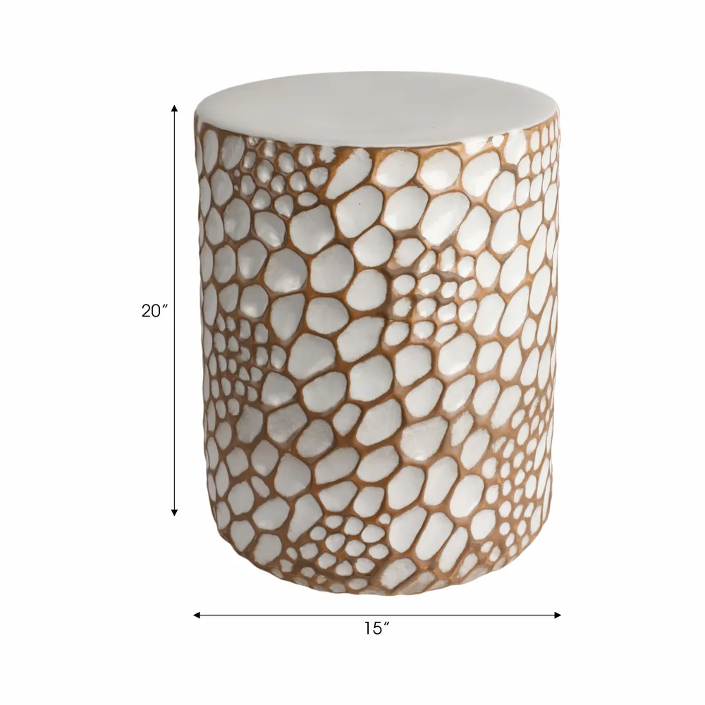 NEWTONCREST WHITE GARDEN STOOL 20 (IN)