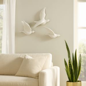 RUEMOOR SET OF 3 WHITE WALL SCULPTURES 13 (IN) 11