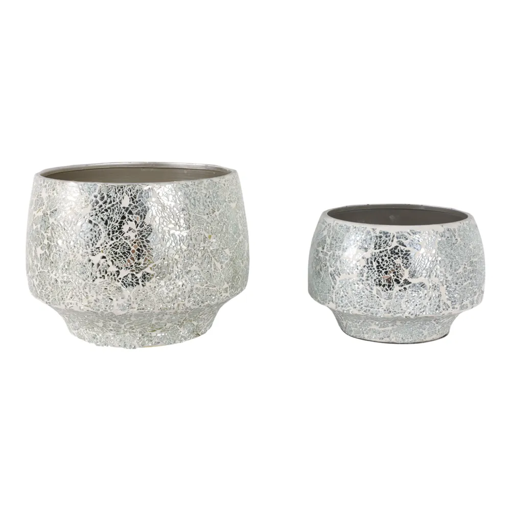 ANTONSHAW SET OF 2 SILVER PLANTER 8 (IN)
