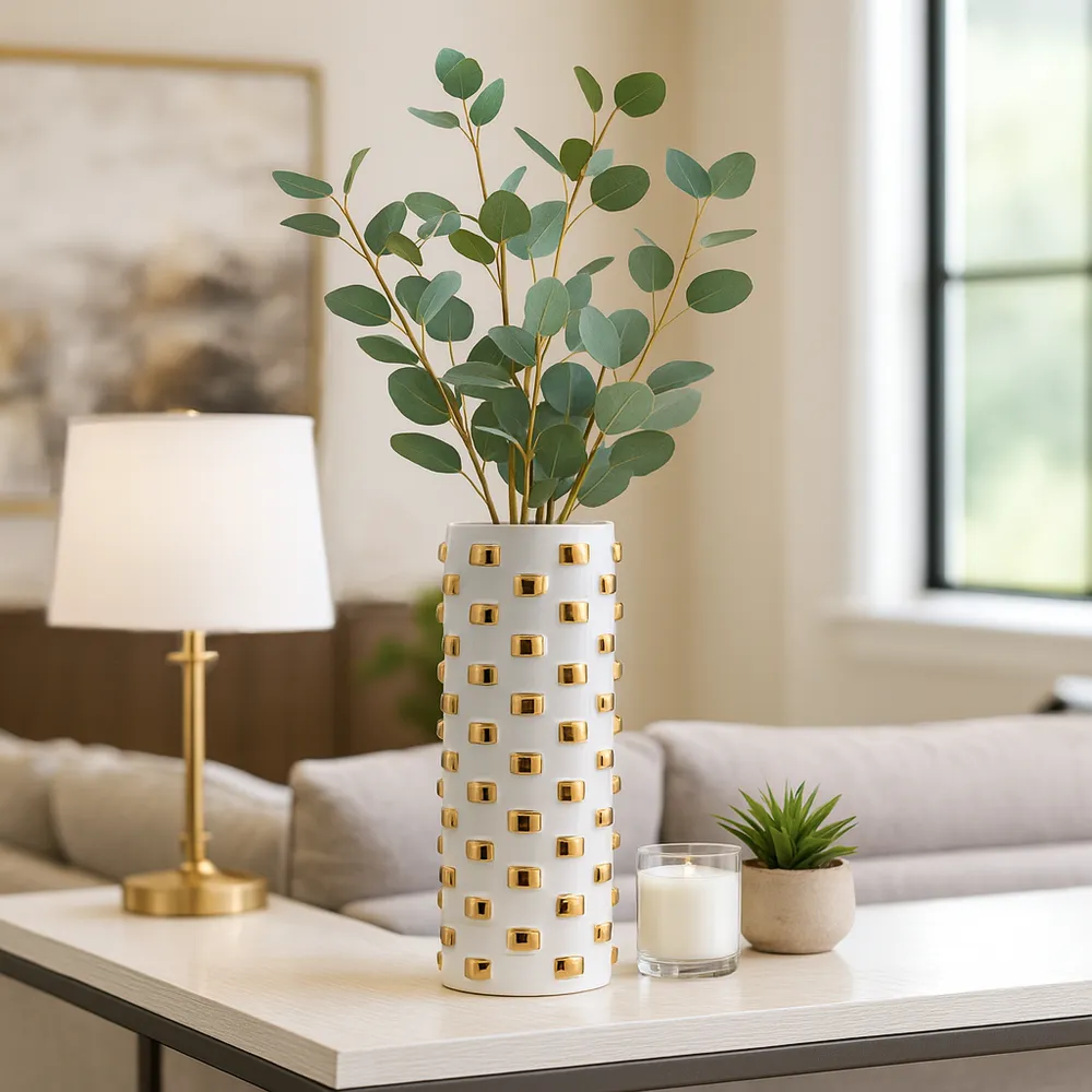 DASHCLIFF WHITE VASE 15 (IN)
