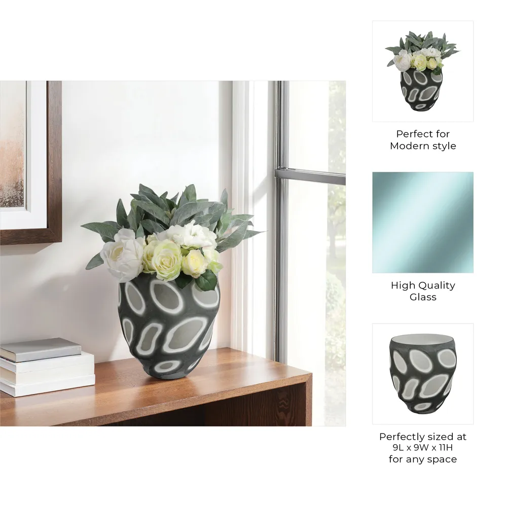 ARNETTBEACH GRAY GLASS VASE 11 (IN)