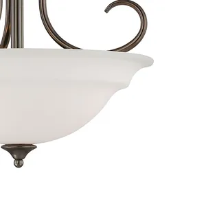 Bella 16'' Wide 3-Light Semi Flush Mount - Oiled Bronze 4