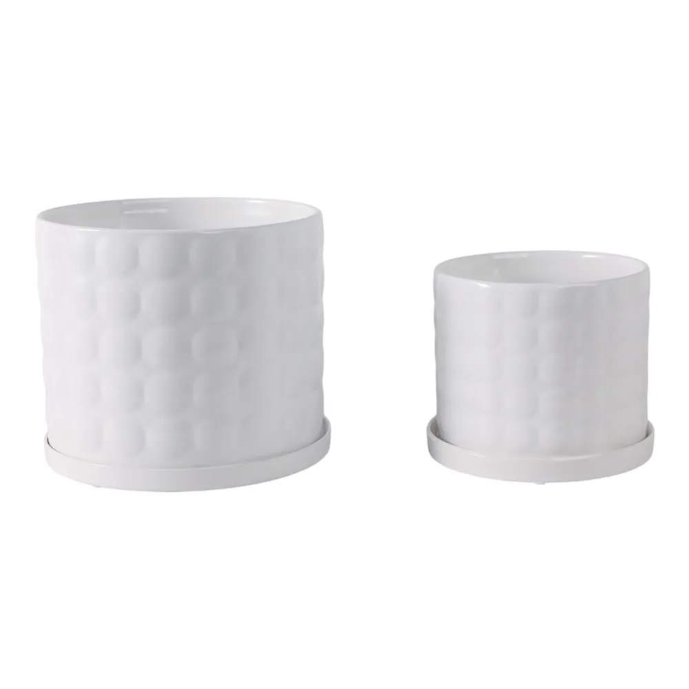 NICOLEMOOR SET OF 2 WHITE PLANTER 7 (IN)