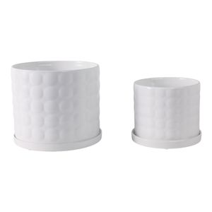 NICOLEMOOR SET OF 2 WHITE PLANTER 7 (IN) 4