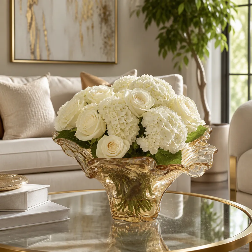 CLAYMORE BROWN GLASS VASE 8 (IN)