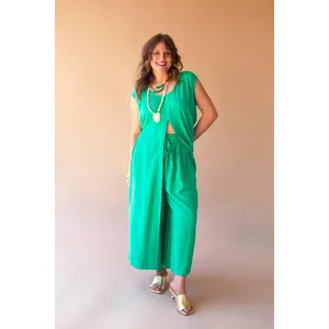 Sleeveless Split-Front Tunic / Kale 1