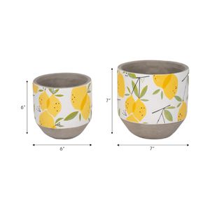 HATCHERGATE SET OF 2 YELLOW PLANTER 7 (IN) 7