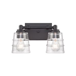Pulsate 13'' Wide 2-Light Vanity Light - Matte Black 1