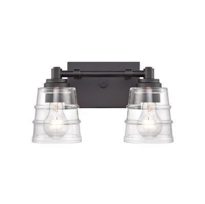 Pulsate 13″ Wide 2-Light Vanity Light - Matte Black