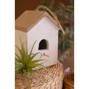 Set of 2 Cement Birdhouses 2