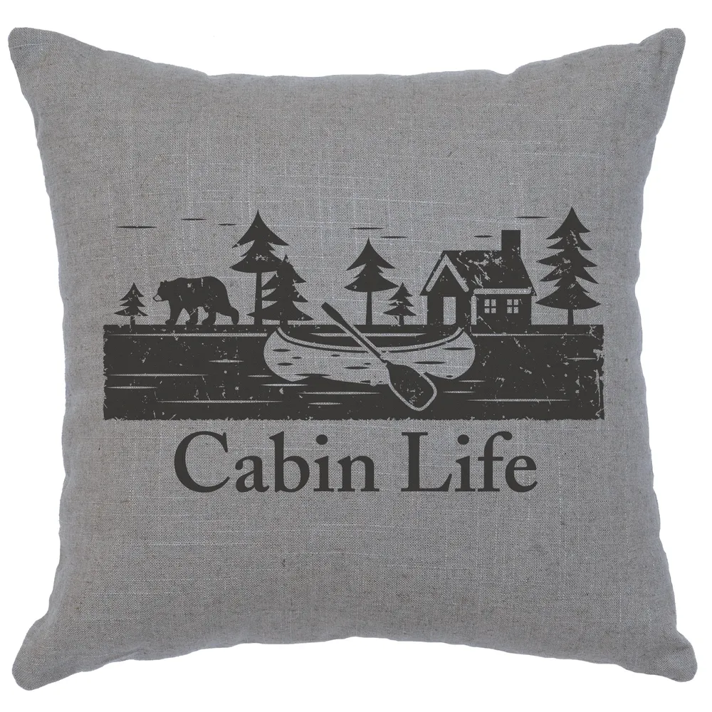 Image Pillow - Cabin Life - Linen Gray