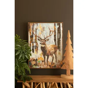 Framed Deer Painting 6