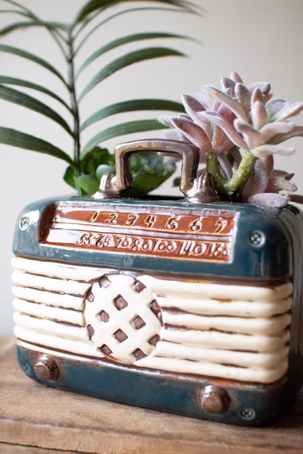 Ceramic Vintage Radio Vase