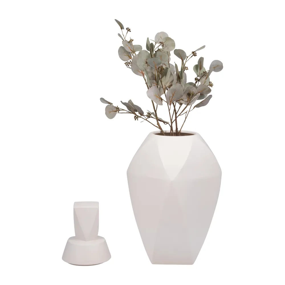 HALTONWORTH WHITE VASE 23 (IN)