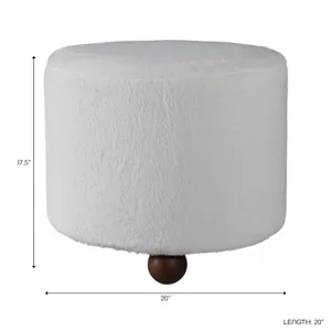 BAKERGROVE IVORY OTTOMAN 18 (IN) 9