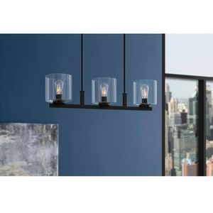 Melina 33'' Wide 3-Light Linear Chandelier - Matte Black 5