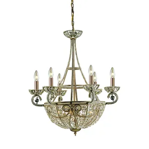 Elizabethan 26″ Wide 10-Light Chandelier - Dark Bronze 1