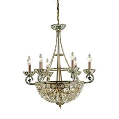 Elizabethan 26″ Wide 10-Light Chandelier - Dark Bronze