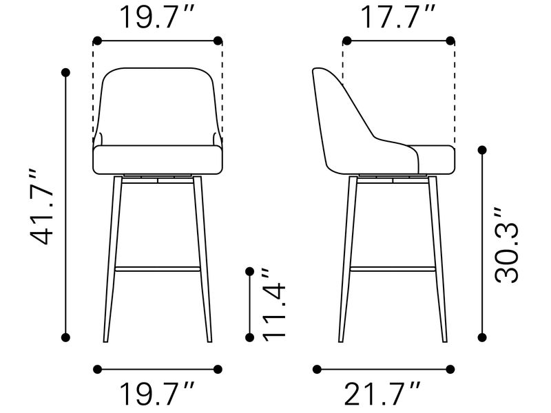 Keppel Swivel Barstool Brown 11