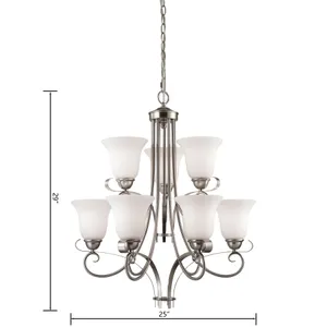 Brighton 25'' Wide 9-Light Chandelier - Brushed Nickel 2