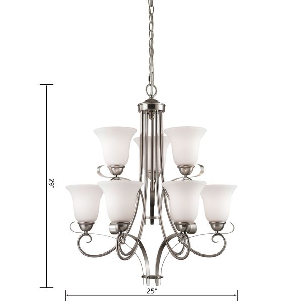 Brighton 25'' Wide 9-Light Chandelier - Brushed Nickel